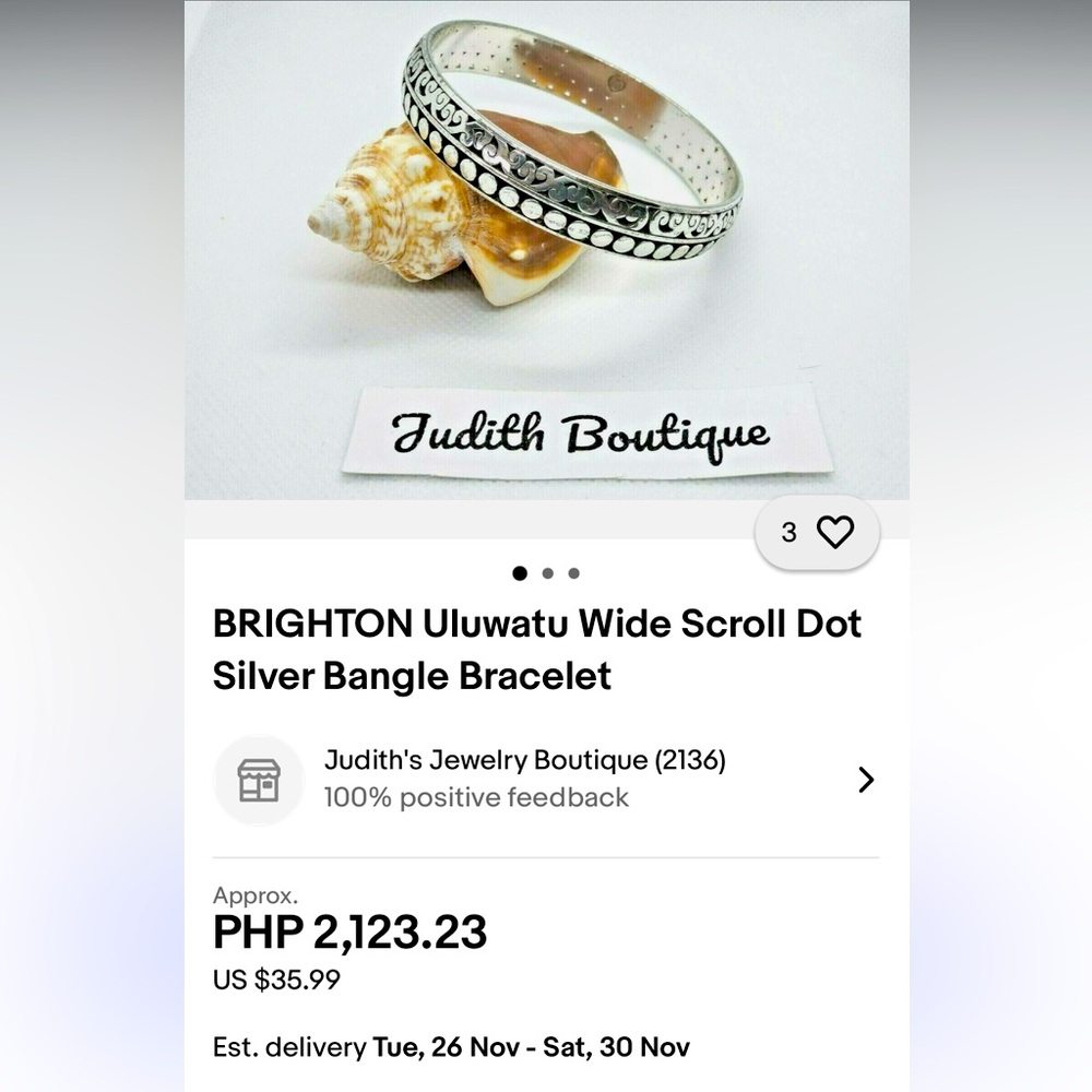 Silver bangle bracelet